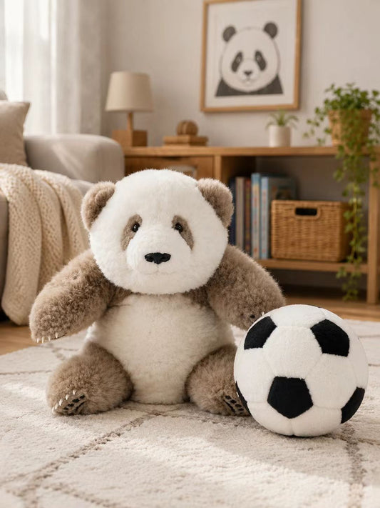 QiZai Panda with Football Plush Set
