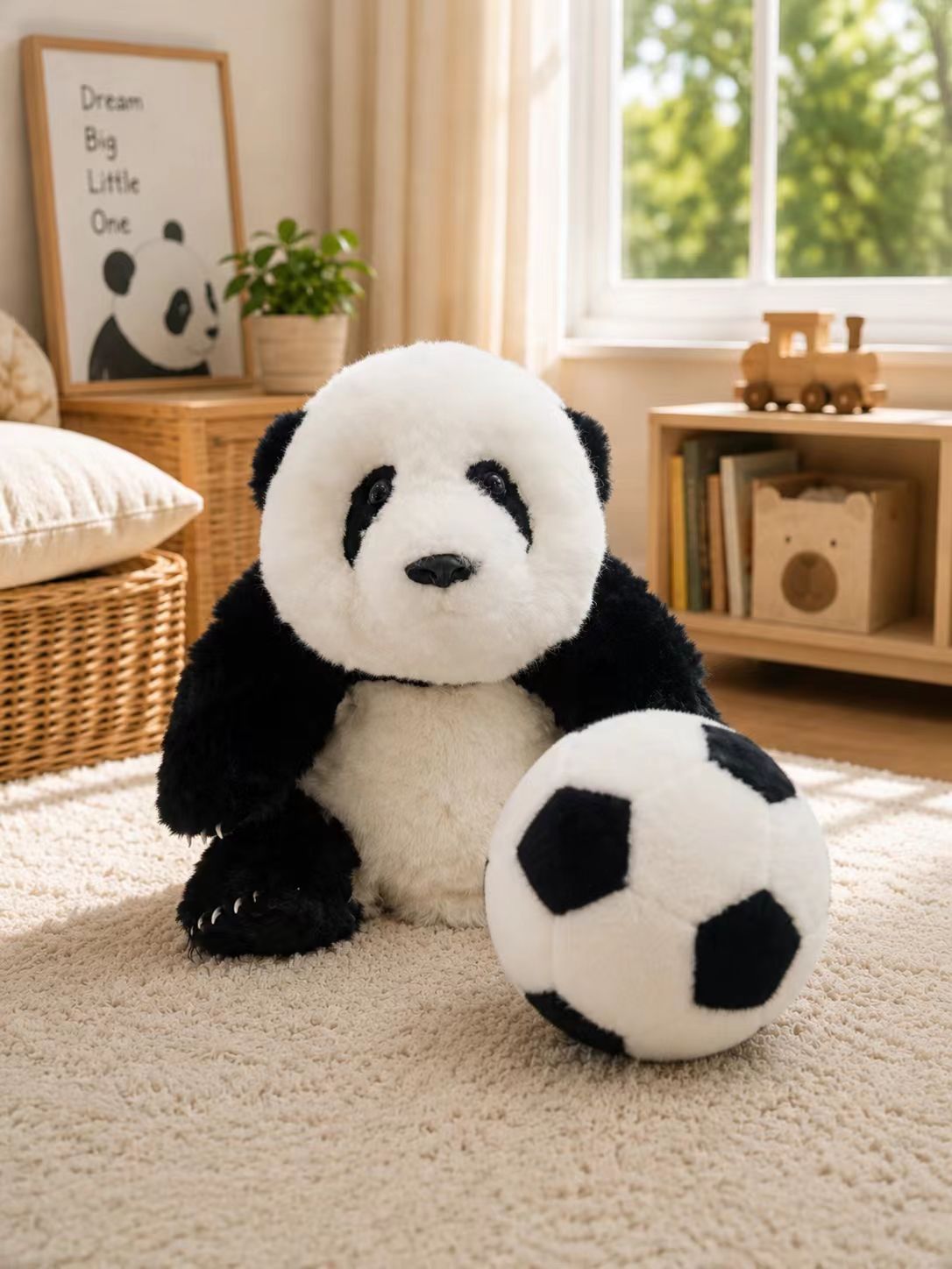 Huahua Panda & Football Plush Set