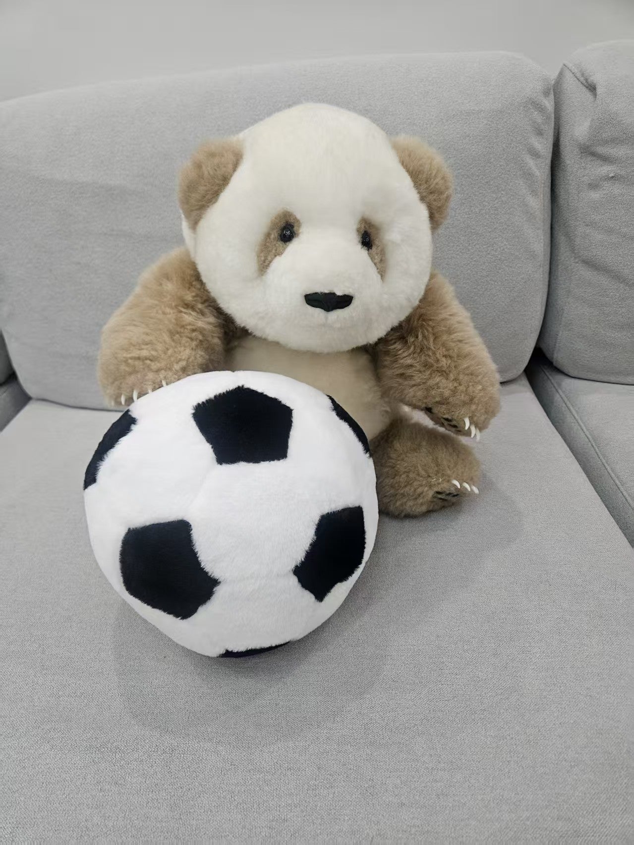 QiZai Panda with Football Plush Set
